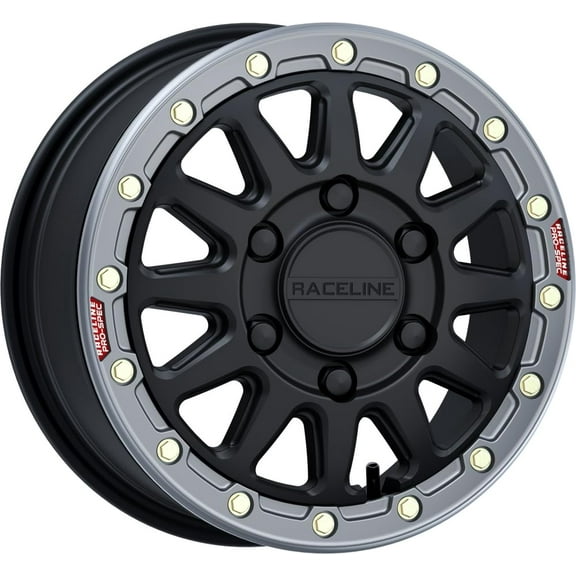 Raceline Alpha Beadlock 15x6.5 UTV Wheel - Black/Gunmetal (6x5.5)  74mm