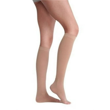 Juzo 2001 Soft Open Toe Knee Highs w/Silicone Band Border - 20-30 mmHg Short Beige III