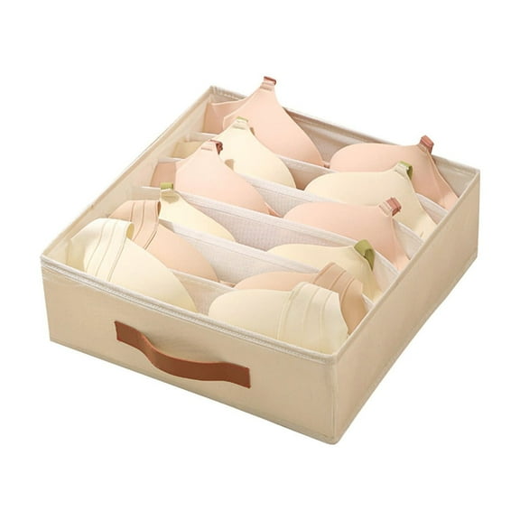 Foldable Bra Storage Drawer Organizer with Adjustable Dividers, Multi-Use Clothing Organizer Bins for Underwear Socks Bras Panties Ties Accessories and Scarves Closet Organization Solution