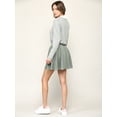 thumbnail image 4 of Made by Johnny Women's Casual Mini Flared Plain Pleated Skater Skirt with Shorts XS GREY, 4 of 6