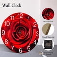 thumbnail image 4 of ZXCXRQFa Floral Flower Rose Red Silent Non Ticking Wooden Clock 10 Inch, Round Wall Clock,Decorative for Living Room, Kitchen, Home,Bathroom, Bedroom, Office or School, 4 of 7