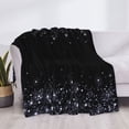 thumbnail image 4 of Throw Blanket for Couch, Black Silver Glitter Border Super Soft Fuzzy Comfy Warm Throw Blanket, Cuteness Lightweight Cozy Plush Flannel Blanket & Throws for Sofa and Bed All Season, 4 of 5