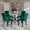 Green, variant on 36" Luxury Glass Round Dining Table Set with 4 Velvet Upholstered Dining Chairs, Wooden Legs, Modern Kitchen Table for 4, Glass Table Top with Black Crossed Metal Legs(Green)