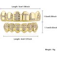 thumbnail image 2 of LAICAIW JINAO New Custom Fit Gold Plated Hip Hop Teeth Grillz Caps Fangs Top & Bottom Grill Set Vampire teeth, 2 of 7