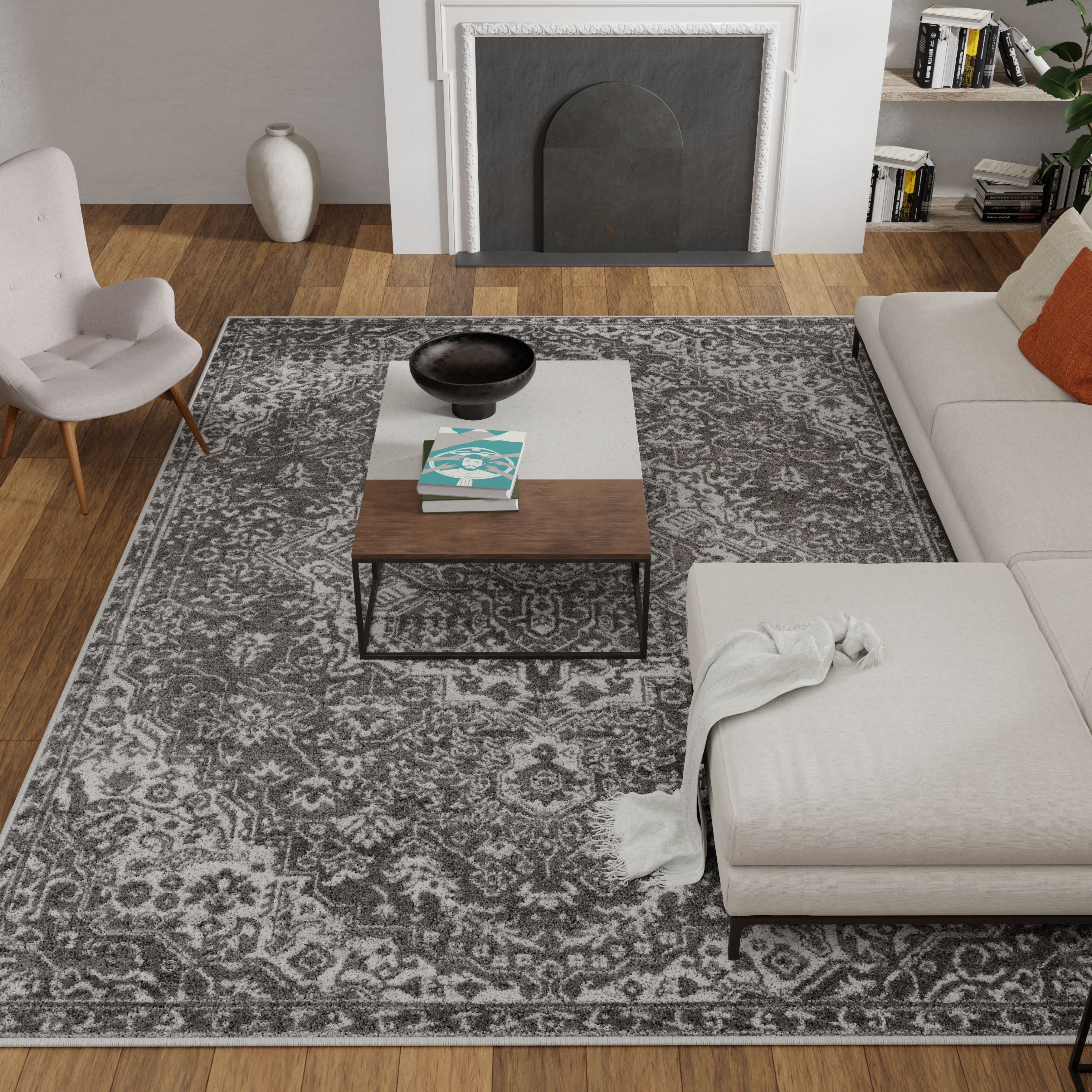 Loomaknoti Rhane Valeina 2 x 7 Gray Oriental Indoor Runner Rug