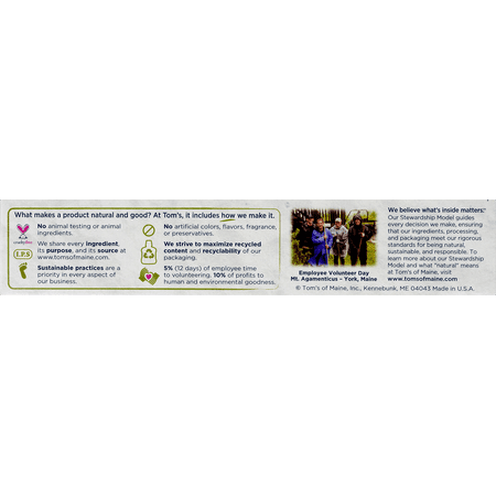 Tom's of Maine Whole Care Toothpaste with Fluoride Peppermint Gel, 4.7 OZ