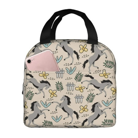 Insulated Lunch Bag for Women Men - horse Leakproof Cooler Lunch Box for Women Men  Lunch Tote Bags for Work School Picnic Travel