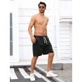 thumbnail image 6 of IDOPIP Men's Vintage Cotton Shorts Waist Drawstring Shorts with Pockets Casual Shorts, 6 of 9