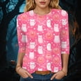 thumbnail image 2 of Godom Funny Halloween T Shirts for Women Graphic Tees Cute Ghost Print Tee Holiday Tops, 2 of 4
