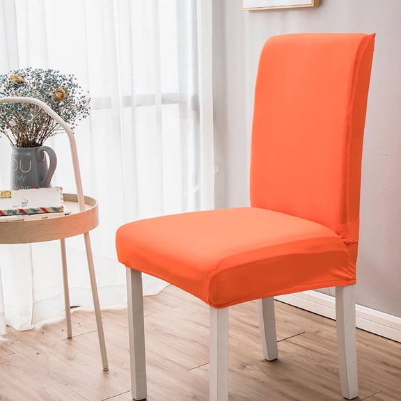 Nvzi Orange dining chair cover, 4-piece universal size - elastic dining chair cover suitable for homes and restaurants, easy to install and clean chair cover