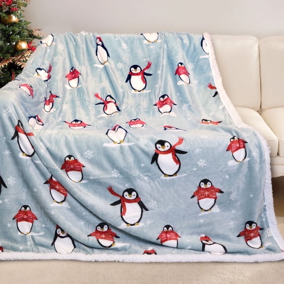 Gogreen Christmas Sherpa Fleece Throw Blanket for Couch Bed Sofa Adults -Soft and Warm Blanket for Winter, Thick and Fuzzy Throw Blanket (Throw - 50" x 60")