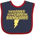thumbnail image 3 of Inktastic These Fools Put My Cape on Backwards&reg; Bolt Yellow Boys or Girls Baby Bib, 3 of 4