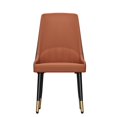 thumbnail image 4 of Modern Microfiber Leather Dining Chairs (Set of 2) Orange/Grey, 4 of 5