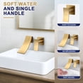 thumbnail image 5 of Wowow Waterfall Single Handle Wall Mounted Bathroom Faucet in Brushed Gold, 5 of 7