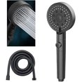 thumbnail image 2 of Ducha de ahorro de agua de 5 modos, color negro, 1 pieza, ducha ajustable, parada de un toque, baño de alta presión universal, 2 of 3