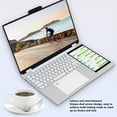 thumbnail image 3 of Double Screen Laptop for Win11, 15.6 Inch 1920x1080 Dual Screen Business Laptop with 7 Inch TP Touchscreen, RGB Keyboard, 16GB RAM Fingerprint Notebook, 3 of 7