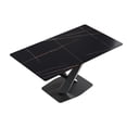 thumbnail image 5 of JERFIT Modern 63-inch Sintered Stone Dining Table with X-Leg Base, Rectangular Kitchen Table for 6, Black, 5 of 10