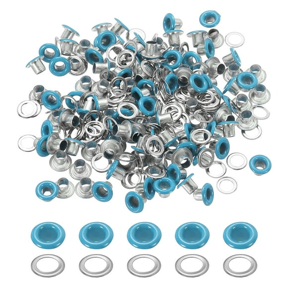 Uxcell 110 Pcs Ojetes con Arandelas 1/8" Kit de Grommets Azul