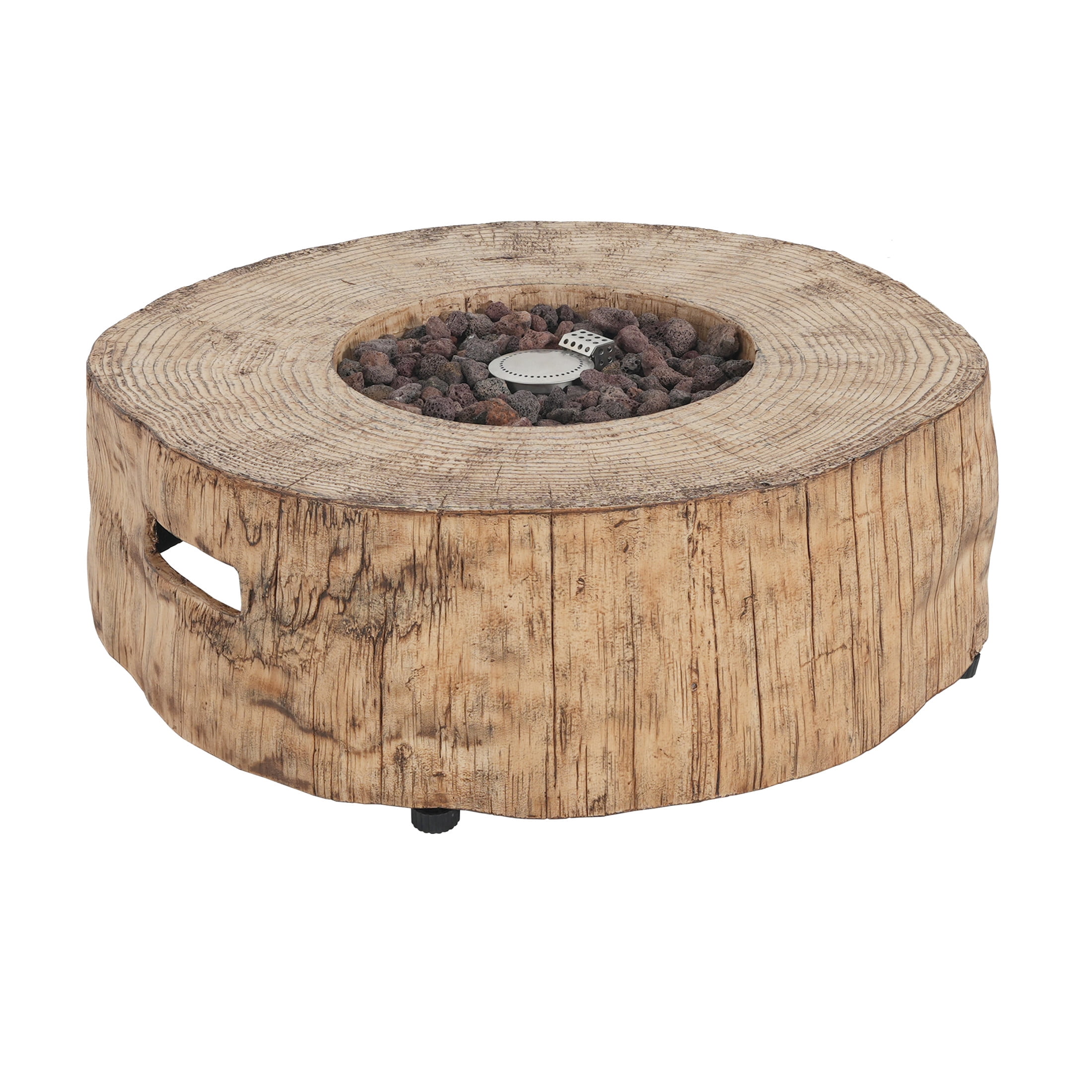 Christopher Knight Home 28" Patio MGO Propane Fire Pit, 30,000 BTU Round Heater with Waterproof Cover, Brown