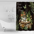 thumbnail image 2 of Pastoral Plant Shower Curtain, 66" x 72", Home Sweet Frog Butterfly Coffee Book Waterproof Bathroom Curtain Washable Shower Curtain Set with 12 Hooks, 2 of 6