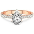 thumbnail image 3 of Pear Shape 1 Carat IGI Certified Lab Grown Diamond Ring | 14K Rose Gold | Sara Tapered Eternity Lab Diamond Engagement Ring | FG-VS1-VS2 Quality Friendly Diamonds, 3 of 5