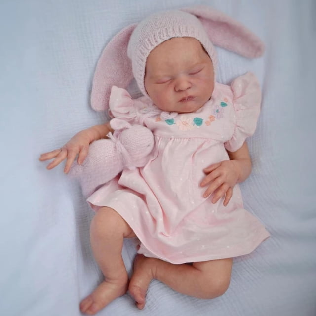 Muñeca Bebé Reborn GUESSBELLY Dormida 50 cm con Cuerpo de Tela 1.2 kg