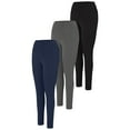 thumbnail image 5 of Hanes Cool DRI Women’s Legging, 3-Pack, Moisture-Wicking Performance Black/Charcoal/Navy XS, 5 of 6