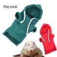 thumbnail image 4 of Tnobhg Cute Ferret Hoodie Solid Color Drawstring Hooded Sweatshirt Thick Fleece Foreleg Elastic Hamster Guinea Clothes, 4 of 8
