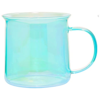 Mainstays Green Camp Glass Mug, 18 oz, Made from Heat-Resistant Borosilicate Glass