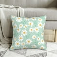 thumbnail image 6 of Spring Daisy Flower Throw Pillows Cover 18x18 Inch Set of 2 Summer Green Floral Decorative Pillow Covers Farmhouse Square Outdoor Pillowcases for Home Couch Sofa Decor, 6 of 6