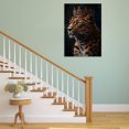 thumbnail image 3 of Mudket Leopard with Gold Royal Crown Black Background Canvas Wall Art, Luxury King Wildlife Trendy Wall Art Print for Living Room Office Home Decor, Framed Ready to Hang - 12"L x 8"W, 3 of 9