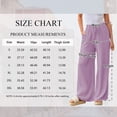 thumbnail image 2 of TEMOFON Pants for Women Wide Leg Linen Pant Palazzo Summer Casual Flowy Pants with Pocket Purple Drawstring Loose Comfy Soft Pants M, 2 of 10