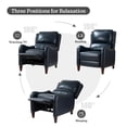 thumbnail image 5 of Genuine Leather Recliner Chair, Tina's Home Push Back Wood Leg Armchair Nailhead Living Room Navy, 5 of 6