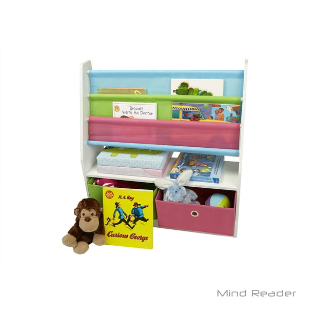 Mind Reader Toy Storage Organizer Kids Book Organizer With Folding Drawers For Toddler Toys Multi Color Walmart Com Walmart Com