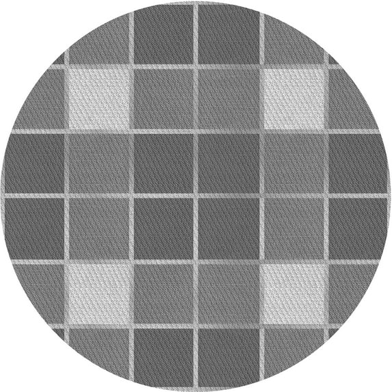 Ahgly Company Indoor Round Patterned Ash Gray Area Rugs, 6' Round