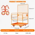 thumbnail image 3 of Luku 45" x 43" forklift Safety Cage, Max. 2200 LBS Heavy Duty Steel forklift Man Basket, Foldable forklift Work Platform with Guardrails, Safety Harness, Wheels, Perfect for Aerial Work, 3 of 6