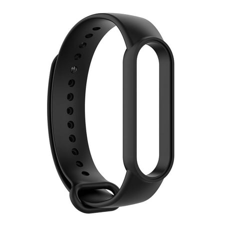 Silicone Smart Watch Strap Wrist Band for Mi Band 6/6 NFC/5 (Black)