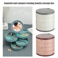 thumbnail image 3 of Jewelry Storage Box Plastic Necklace Container Dust-proof Box Plastic Jewelry 360 Degrees Rotating Jewelry Organizer, White, 3 of 8