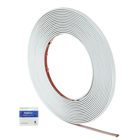 Uxcell Peel and Stick Molding Trim 30ft x 0.4" Self Adhesive Wall Trim, White