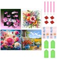 thumbnail image 1 of 4 Uds 5D DIY Taladro Kit Flores Del Arte 30x30cm, 1 of 9