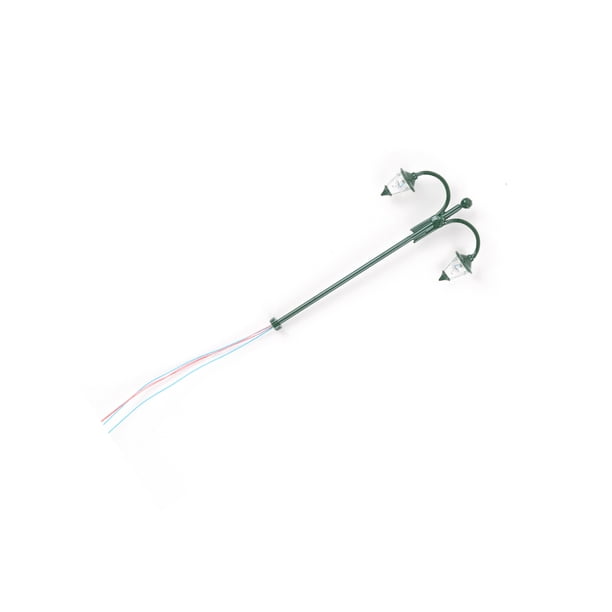 Inteprter Modelo de lámpara de vía férrea, accesorios de diseño de paisaje de camino, farola de Metal LED decorativa en miniatura de cabezas Artesanía Verde (luz blanca) Inteprter HA066884-05