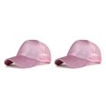 thumbnail image 4 of Minnieouse Women Men Baseball Hat Traveling Hiking Summer Adjustable Birthday Polyester Peaked Bike Headgear Gift Camping Cap Rosa 2piezas, 4 of 6