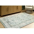thumbnail image 2 of Signature Design by Ashley Ladstoney 5' x 7' Memory Foam Area Rug, Teal/Beige/Ochre Botanical Faux Fur Rug, 2 of 4