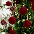 thumbnail image 4 of Tyidzon 12Pc Velvet Christmas Ornaments for Christmas Tree, Red Flocked Christmas Balls Ornaments Set for Xmas Holiday Party Home Decor, 4 of 6