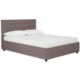 DHP Cambridge Upholstered Bed with Storage, Gray Linen, Queen