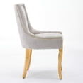 thumbnail image 5 of ,Ultra Side Dining Chair  Thickened fabric chairs with neutrally toned solid wood legs   Bronze nail head  Set of 2  Orange, 5 of 25