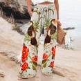 thumbnail image 2 of YUANGUANST Women's Wide Leg Pants Women's Boho Wide Leg Palazzo Pants Womens Cotton Casual Loose Pants Comfy Work Pants With Long Casual Wide Leg Business Work Casual Pants, 2 of 4