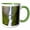 Green/White, variant on 3drose, Usa, Oregon, Columbia Gorge, Multnomah Falls Cascades from High Above., 11oz Two-tone Black Mug
