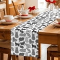 thumbnail image 5 of Black White Cat Table Runner 36 Inches, Modern Striped Geometric Abstract Bed Runner Dresser Scarves Tabletop for Indoor Outdoor Parties/Ceremony/Banquet, 13"x 36", 5 of 9