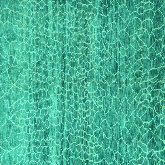 Ahgly Company Indoor Square Abstract Turquoise Blue Modern Area Rugs, 8' Square